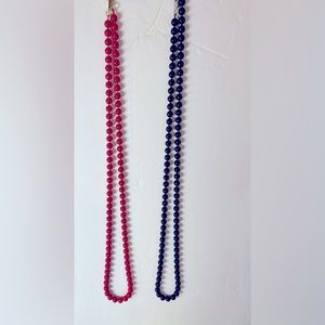 Vintage heavy beads (2) Red,Black both 12” in length very nice shape